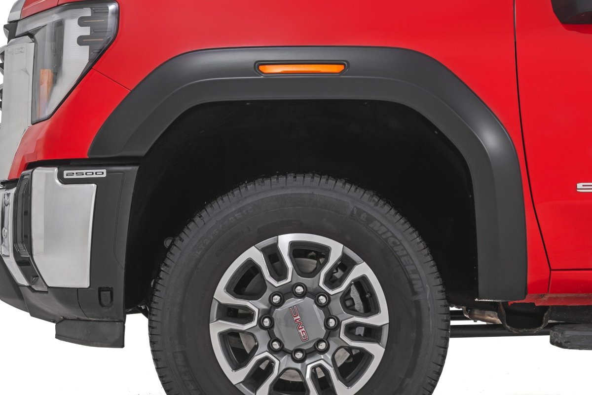 GMC Sierra 3500 HD Fender Flares - Rough Country - Sport - GNO Thunderstorm Gray - '20-'25